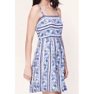 LOFT Dress Floral Striped Fit & Flare